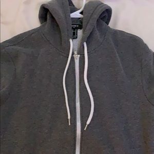grey zip up hoodie
